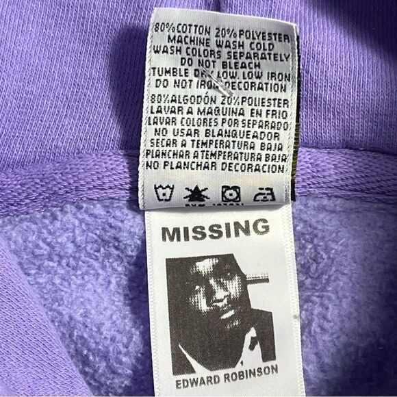 CROSS Colours cropped hoodie pullover sweater lilac Black Lives Are Loved size M - Picture 6 of 13